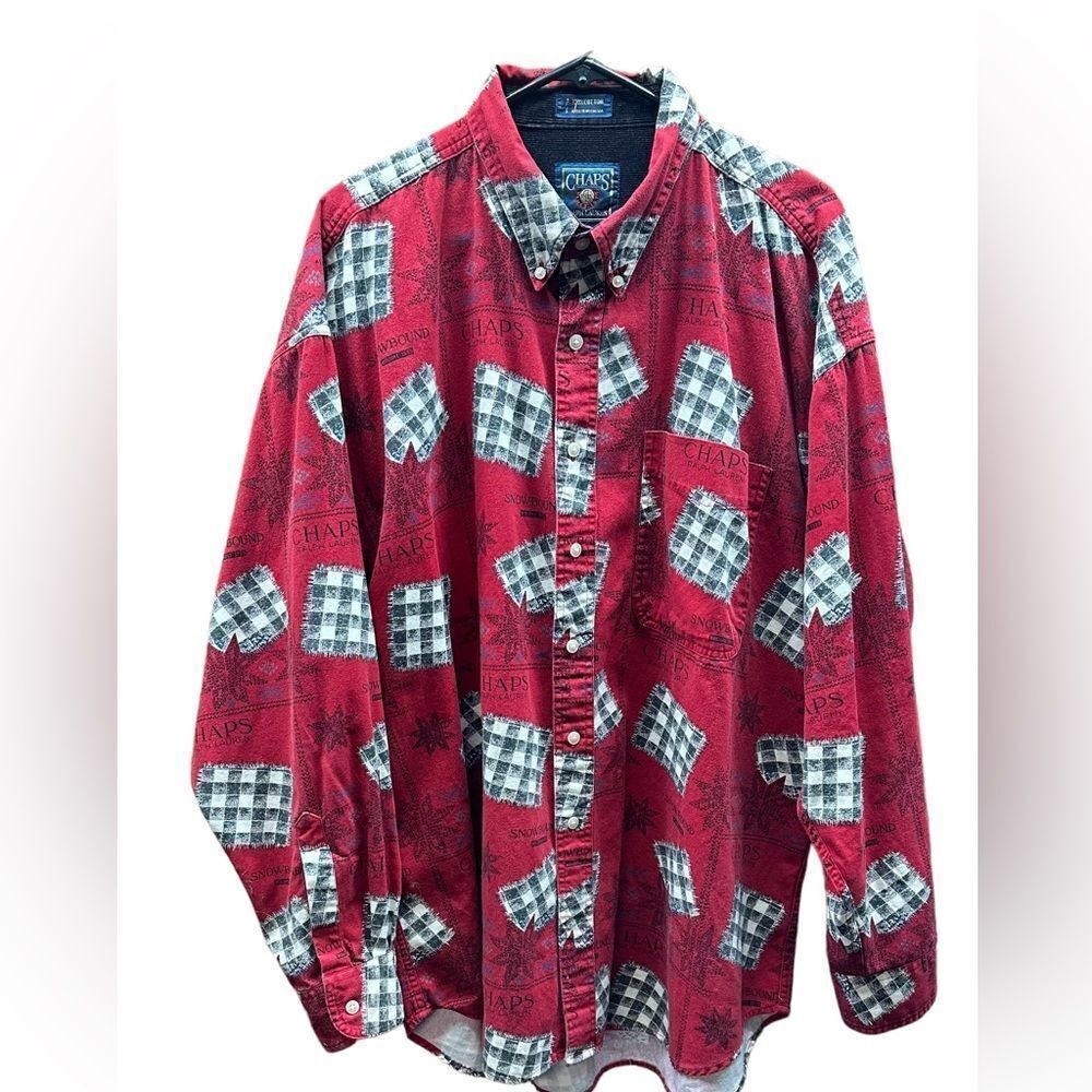 Ralph Lauren Chaps 1995 Winter Snowbound Button Up Vintage Men’s Size XL